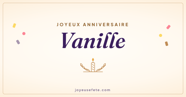 Image « Joyeux anniversaire Vanille » au format large