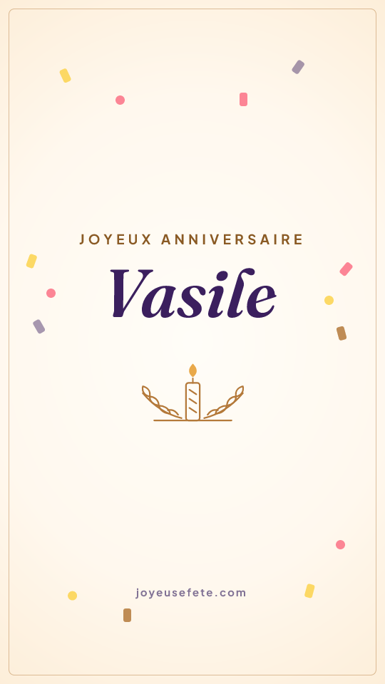 Image « Joyeux anniversaire Vasile » au format story