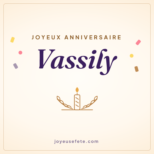 Image carrée « Joyeux anniversaire Vassily » pour WhatsApp