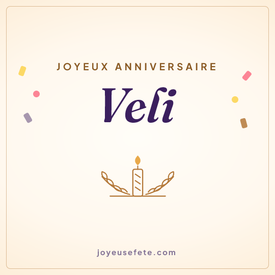 Image carrée « Joyeux anniversaire Veli » pour WhatsApp