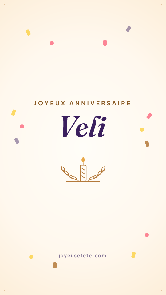 Image « Joyeux anniversaire Veli » au format story