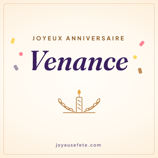 Image carrée « Joyeux anniversaire Venance » pour WhatsApp