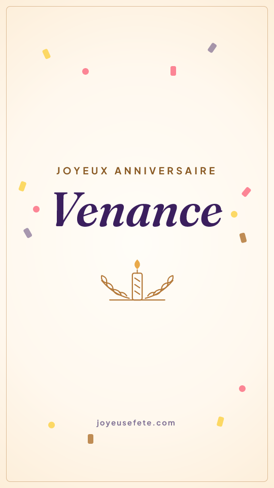 Image « Joyeux anniversaire Venance » au format story