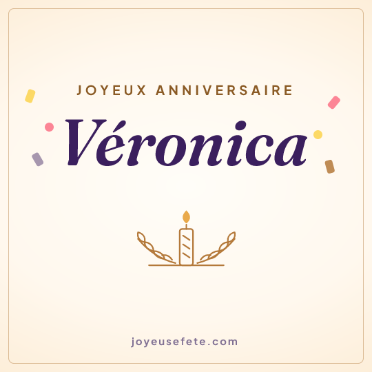 Image carrée « Joyeux anniversaire Véronica » pour WhatsApp