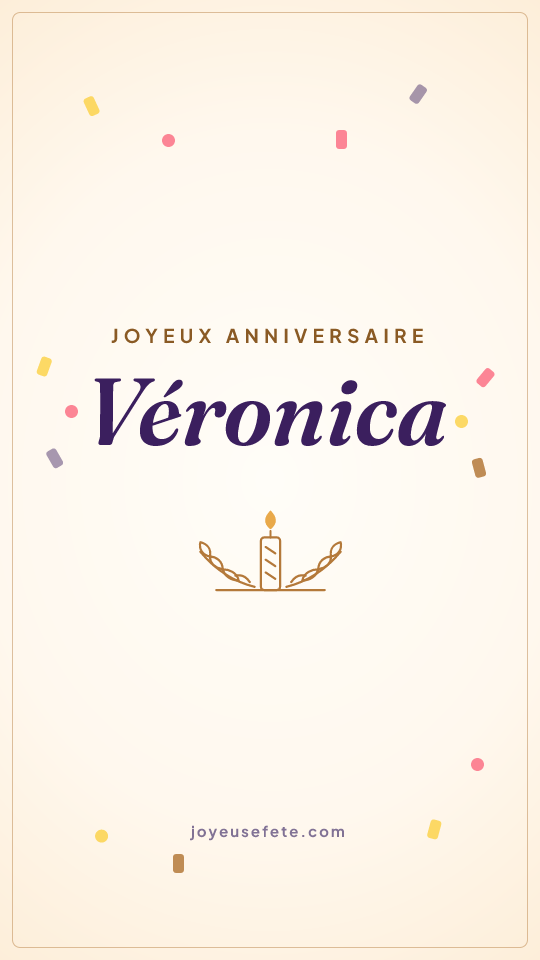 Image « Joyeux anniversaire Véronica » au format story