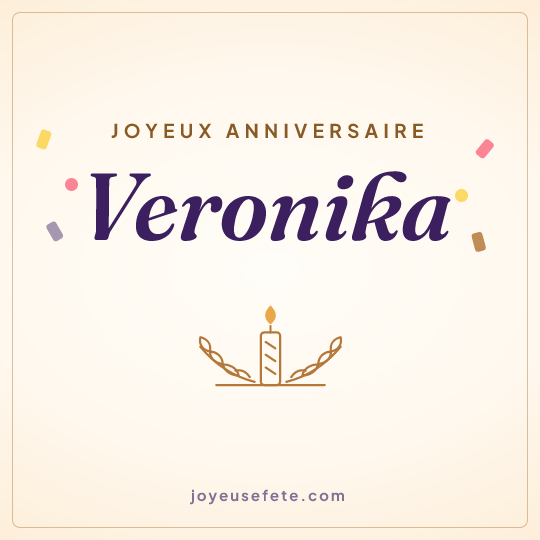 Image carrée « Joyeux anniversaire Veronika » pour WhatsApp
