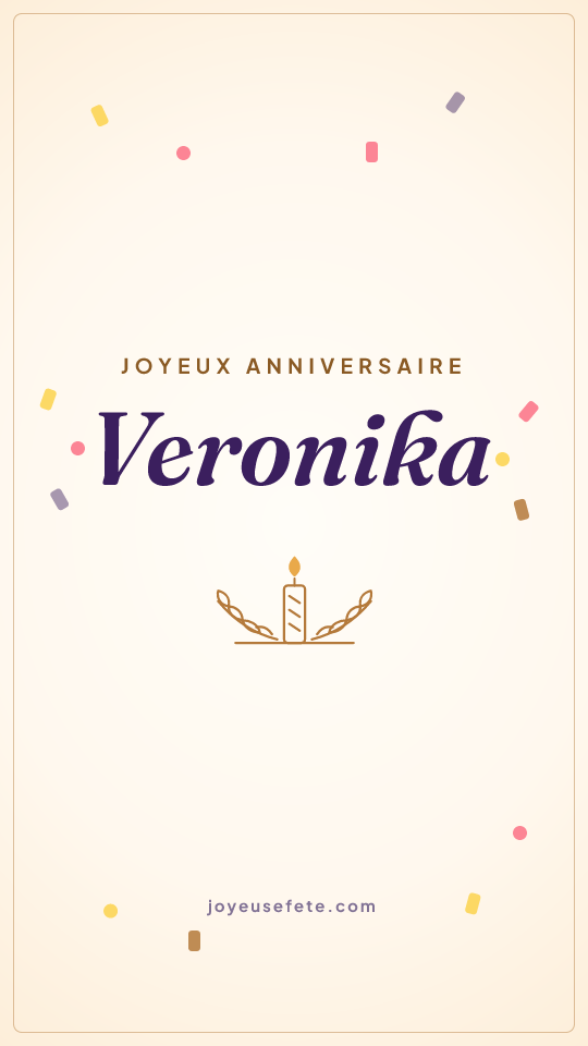 Image « Joyeux anniversaire Veronika » au format story