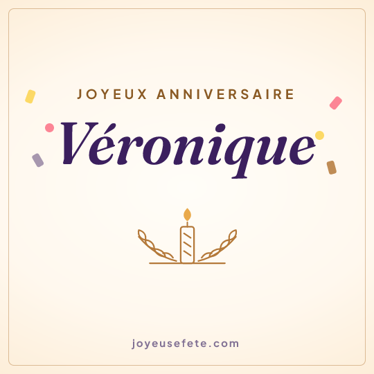Image carrée « Joyeux anniversaire Véronique » pour WhatsApp