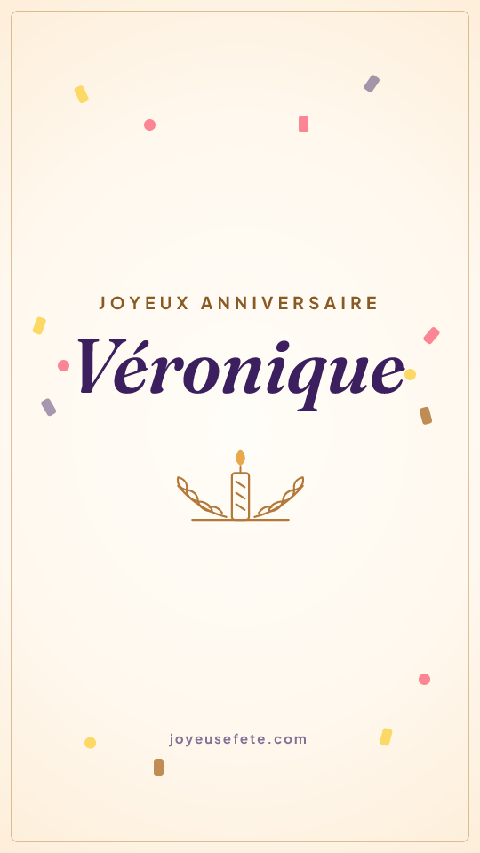 Image « Joyeux anniversaire Véronique » au format story