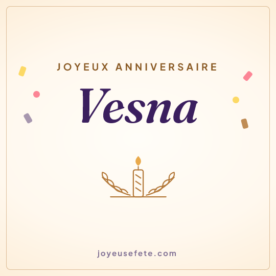 Image carrée « Joyeux anniversaire Vesna » pour WhatsApp