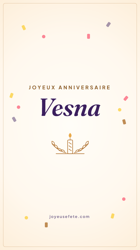 Image « Joyeux anniversaire Vesna » au format story