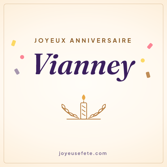 Image carrée « Joyeux anniversaire Vianney » pour WhatsApp