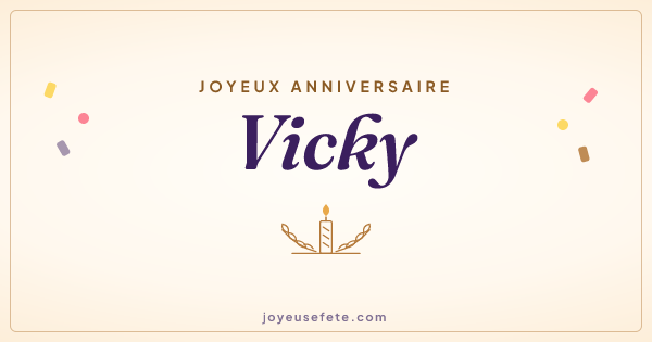 Image « Joyeux anniversaire Vicky » au format large