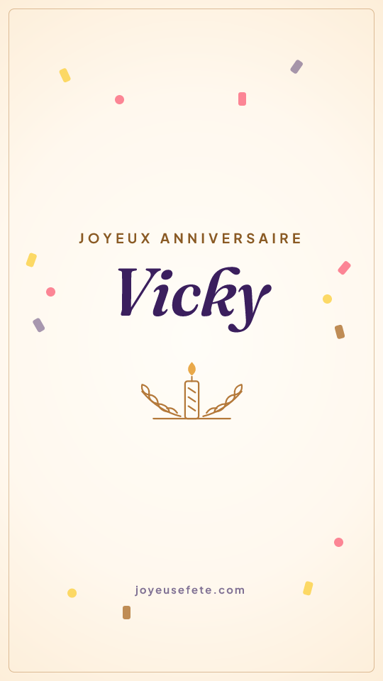 Image « Joyeux anniversaire Vicky » au format story