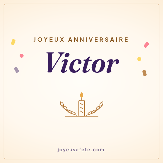 Image carrée « Joyeux anniversaire Victor » pour WhatsApp