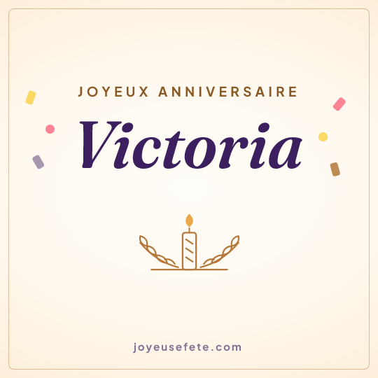 Image carrée « Joyeux anniversaire Victoria » pour WhatsApp