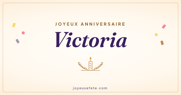 Image « Joyeux anniversaire Victoria » au format large