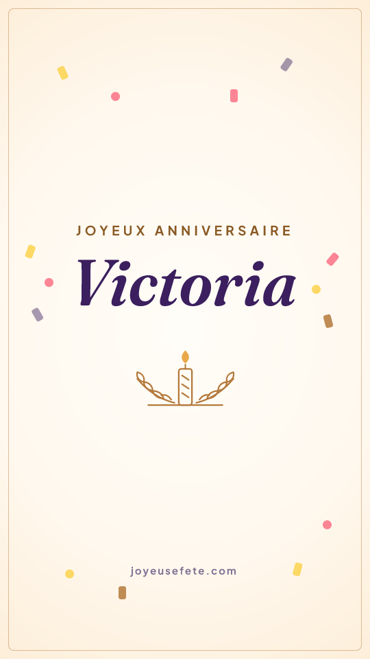 Image « Joyeux anniversaire Victoria » au format story