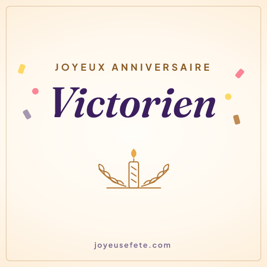 Image carrée « Joyeux anniversaire Victorien » pour WhatsApp