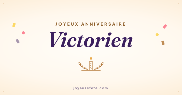 Image « Joyeux anniversaire Victorien » au format large