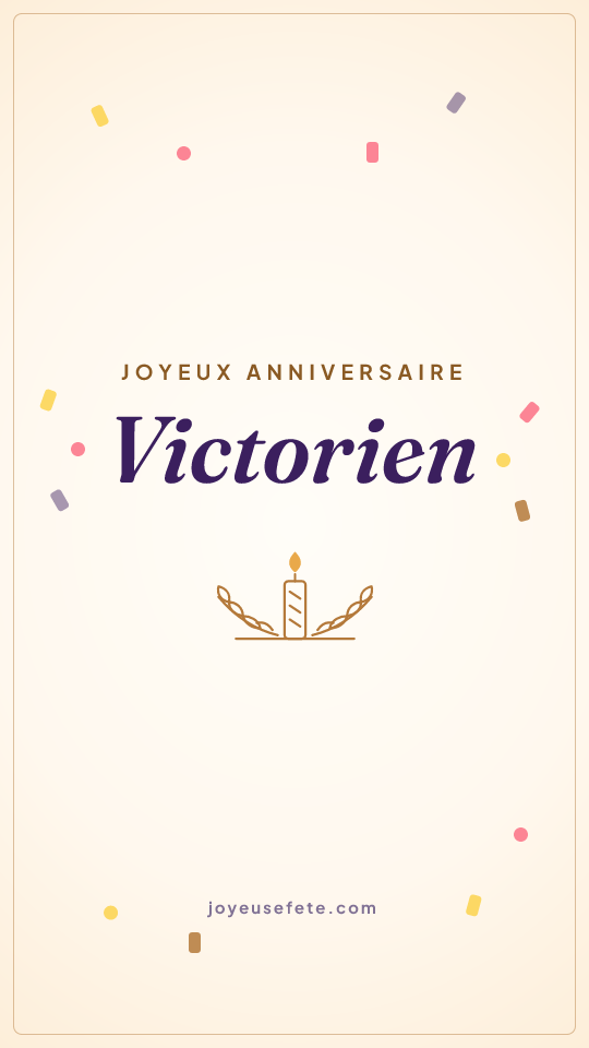 Image « Joyeux anniversaire Victorien » au format story