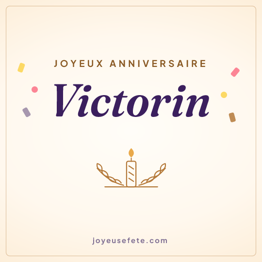 Image carrée « Joyeux anniversaire Victorin » pour WhatsApp