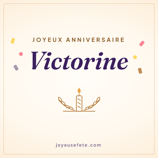 Image carrée « Joyeux anniversaire Victorine » pour WhatsApp