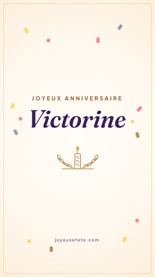 Image « Joyeux anniversaire Victorine » au format story