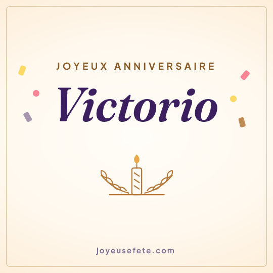 Image carrée « Joyeux anniversaire Victorio » pour WhatsApp