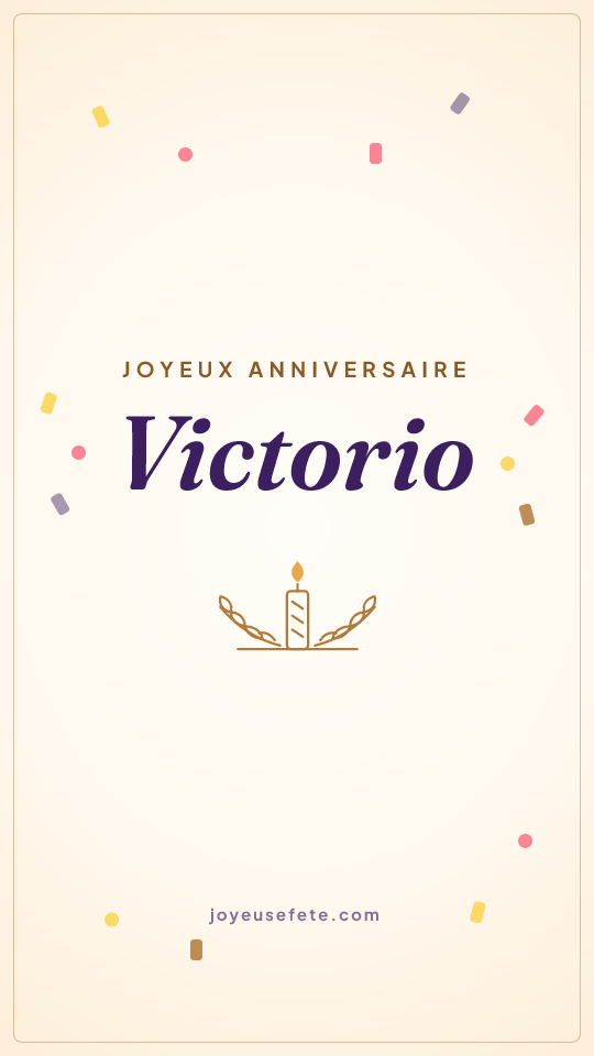Image « Joyeux anniversaire Victorio » au format story