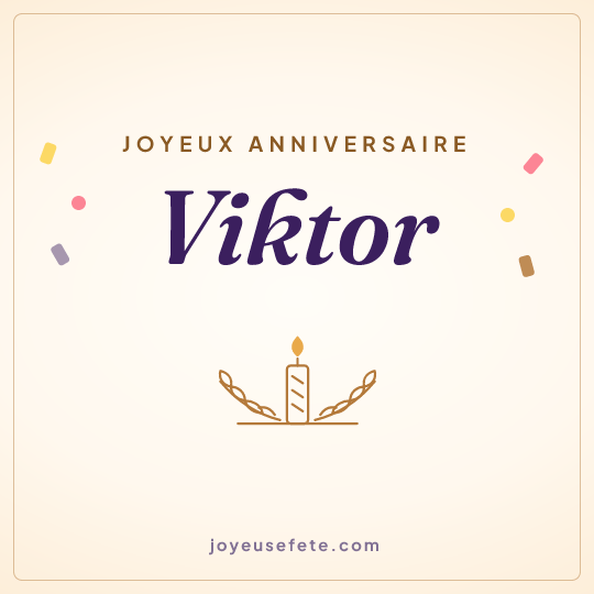Image carrée « Joyeux anniversaire Viktor » pour WhatsApp