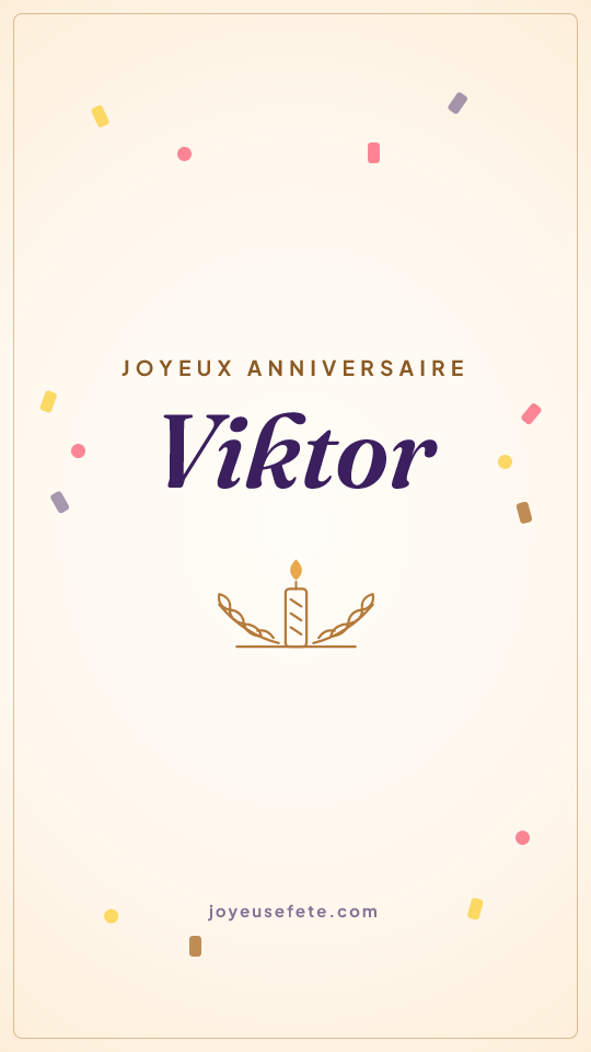 Image « Joyeux anniversaire Viktor » au format story
