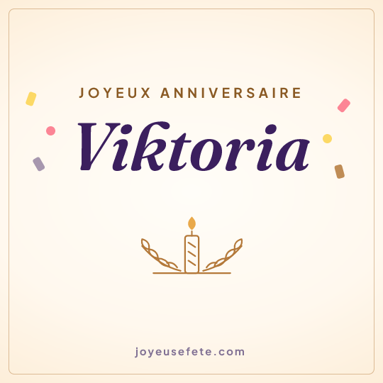 Image carrée « Joyeux anniversaire Viktoria » pour WhatsApp