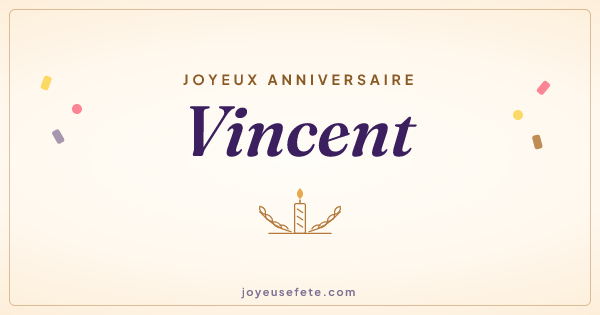 Image « Joyeux anniversaire Vincent » au format large