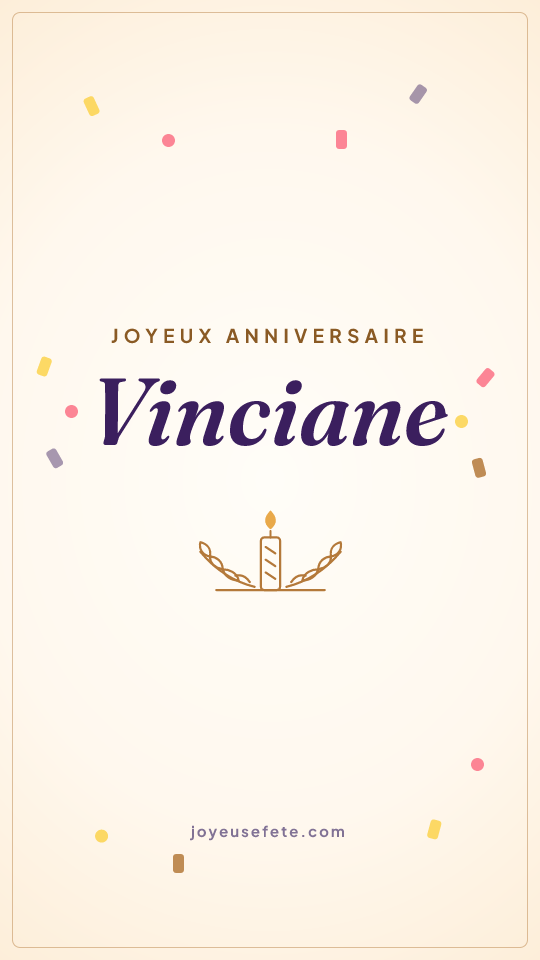 Image « Joyeux anniversaire Vinciane » au format story