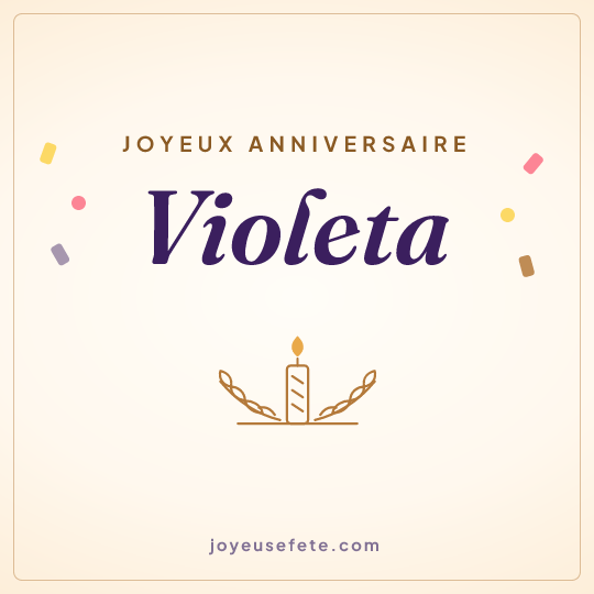 Image carrée « Joyeux anniversaire Violeta » pour WhatsApp