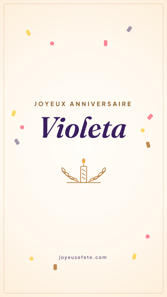 Image « Joyeux anniversaire Violeta » au format story
