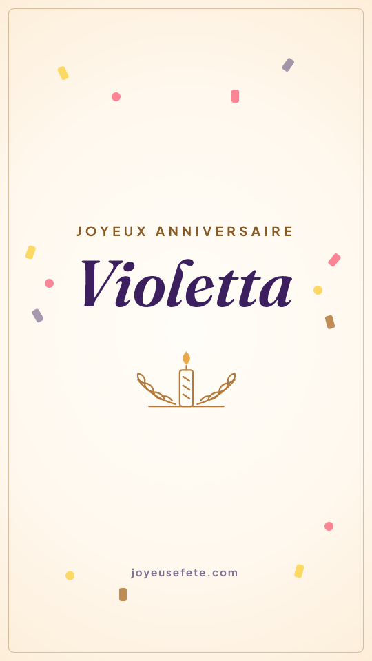 Image « Joyeux anniversaire Violetta » au format story
