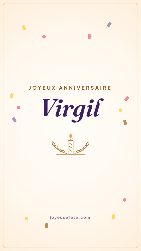 Image « Joyeux anniversaire Virgil » au format story