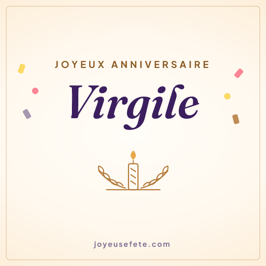 Image carrée « Joyeux anniversaire Virgile » pour WhatsApp