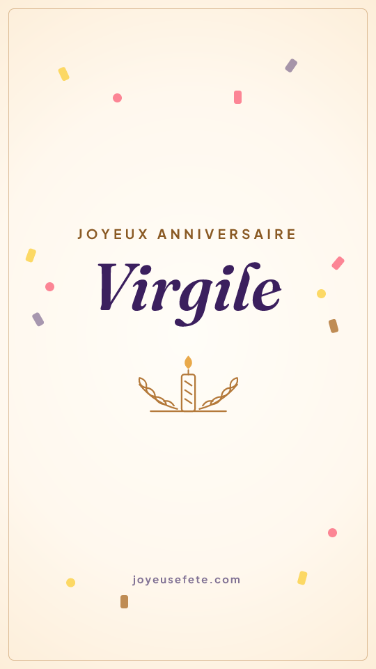 Image « Joyeux anniversaire Virgile » au format story
