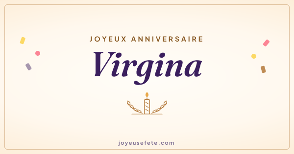 Image « Joyeux anniversaire Virgina » au format large