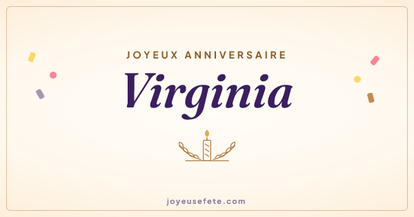 Image « Joyeux anniversaire Virginia » au format large