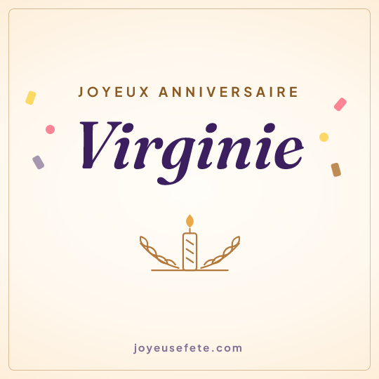 Image carrée « Joyeux anniversaire Virginie » pour WhatsApp