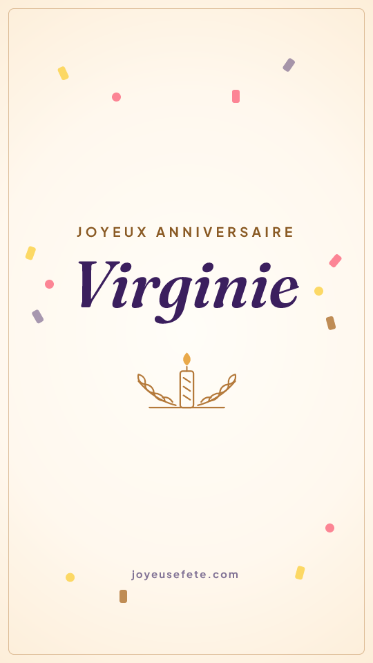Image « Joyeux anniversaire Virginie » au format story