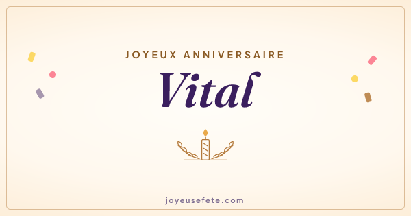 Image « Joyeux anniversaire Vital » au format large
