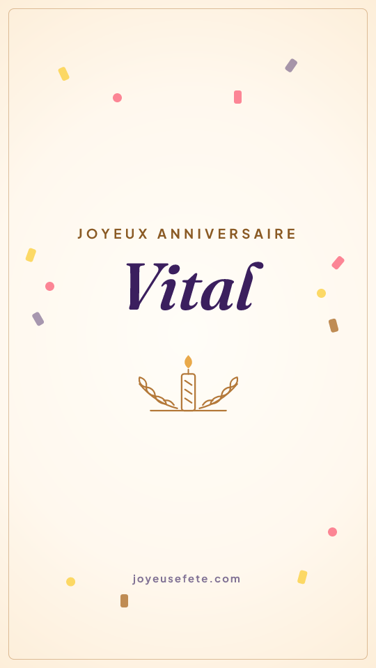 Image « Joyeux anniversaire Vital » au format story