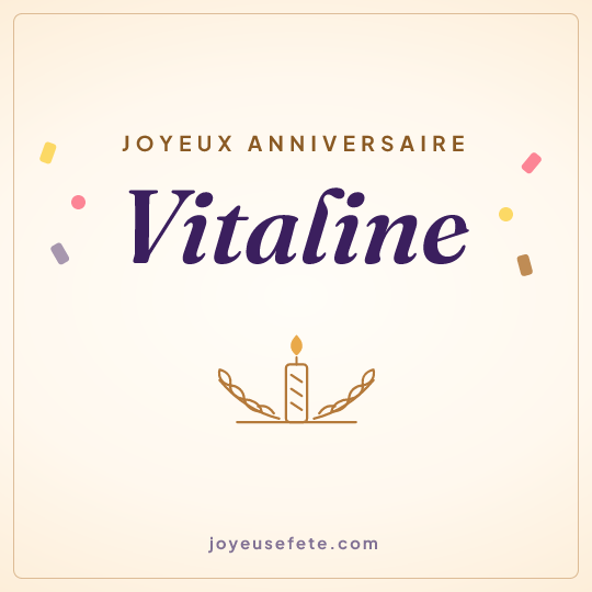 Image carrée « Joyeux anniversaire Vitaline » pour WhatsApp