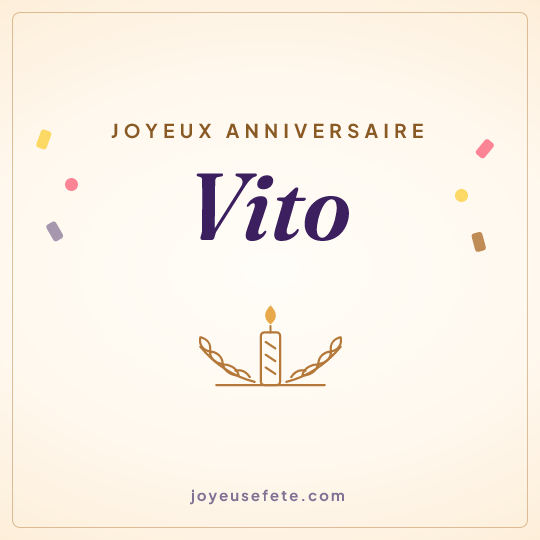 Image carrée « Joyeux anniversaire Vito » pour WhatsApp