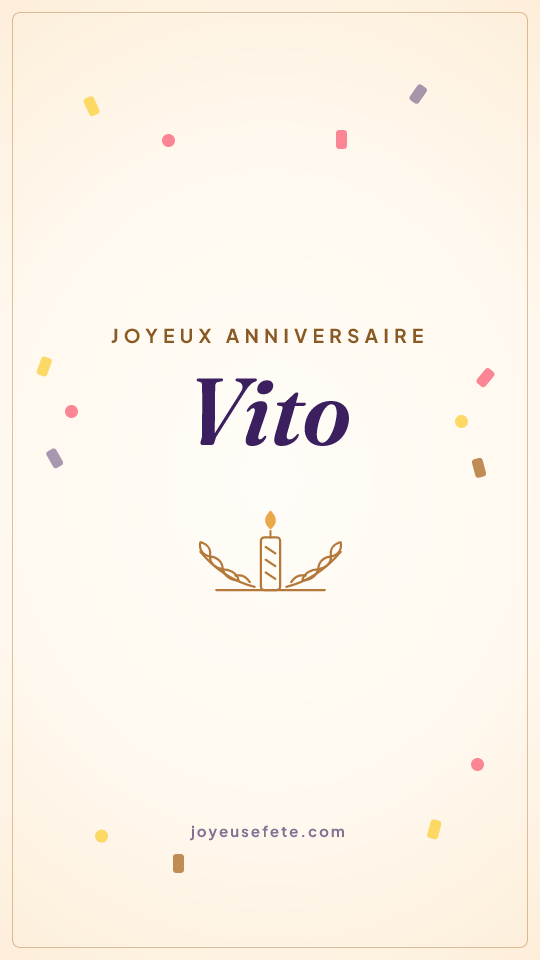 Image « Joyeux anniversaire Vito » au format story